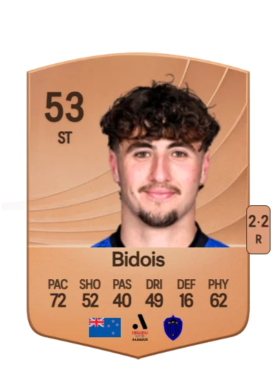Jonty Bidois card
